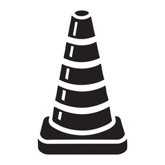 Traffic Cone Silhouette Vector Design