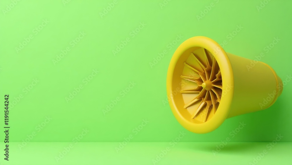 Poster canary yellow corn stalk on left. soft yellow background. copy space for text, 3d render ai generate