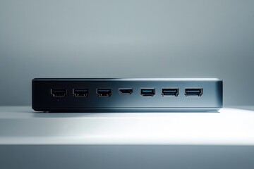 Sleek design of tech hub showcasing multiple ports in minimalist