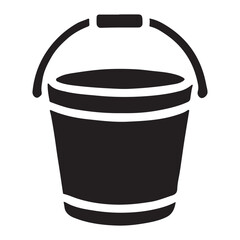 Simple Bucket Silhouette Vector Illustration for Cleaning