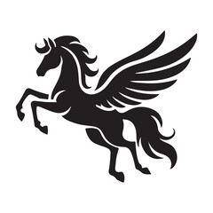 Majestic Pegasus Silhouette Vector Illustration Design