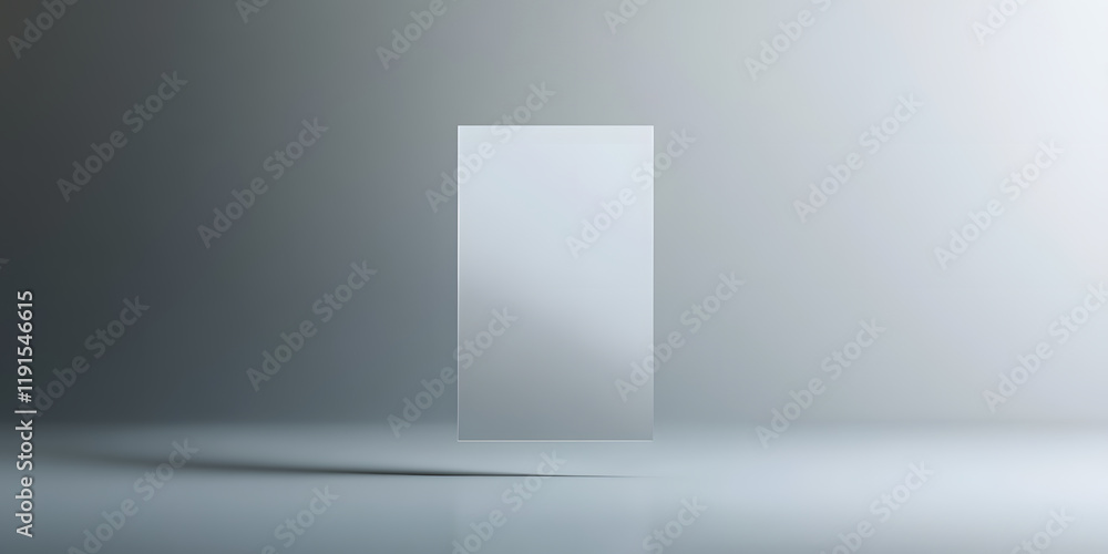 Poster frosted glass rectangle on a minimalist background. perfect for product displays or modern design pr
