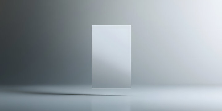 Frosted glass rectangle on a minimalist background.  Perfect for product displays or modern design projects. Clean and simple aesthetic.