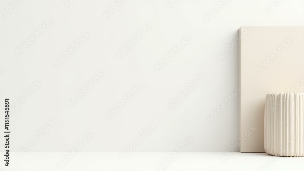 Poster sandstone web browser window on right. soft blue background. copy space for text, 3d render ai gener