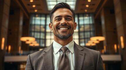 Fototapeta premium smiling businessman at work