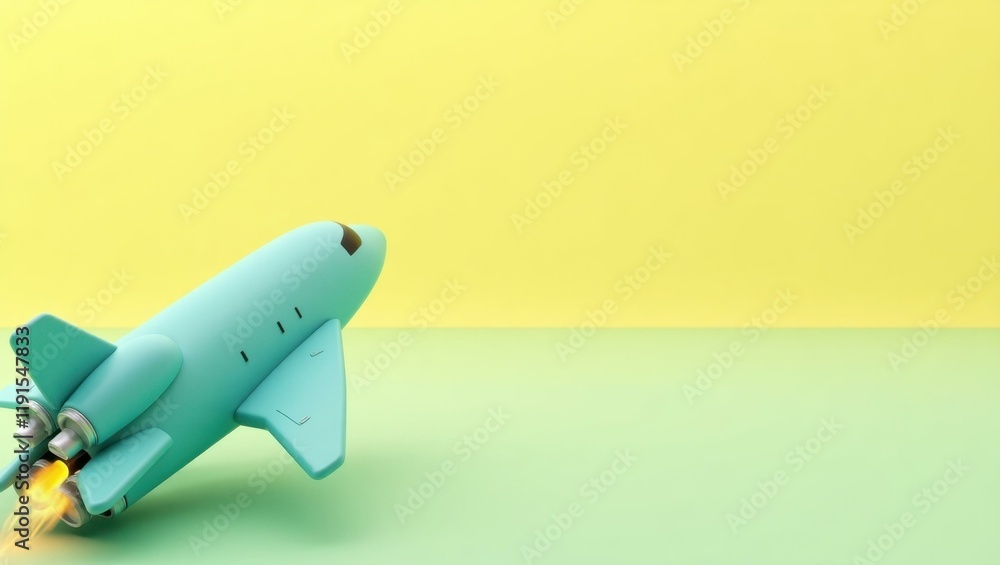 Poster turquoise dumbbell on left. soft coral background. copy space for text, 3d render ai generated desig