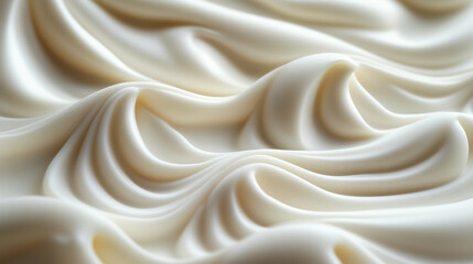 Obraz premium Creamy texture of smooth whipped cream spread across a surface showcasing culinary artistry