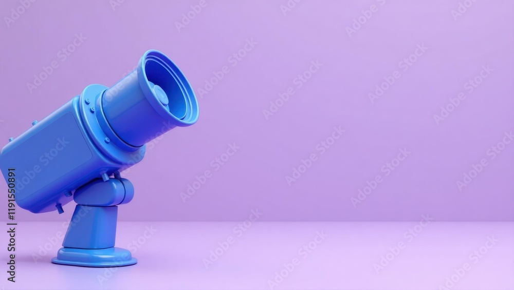 Poster azure blue light switch on left. soft red background. copy space for text, 3d render ai generated de