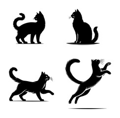 vector set silhouette of cat (artwork 1)