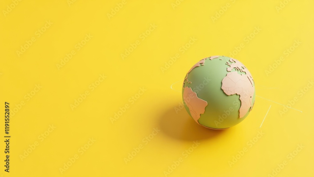 Poster pistachio globe connected by lines on right. soft black background. copy space for text, 3d render a