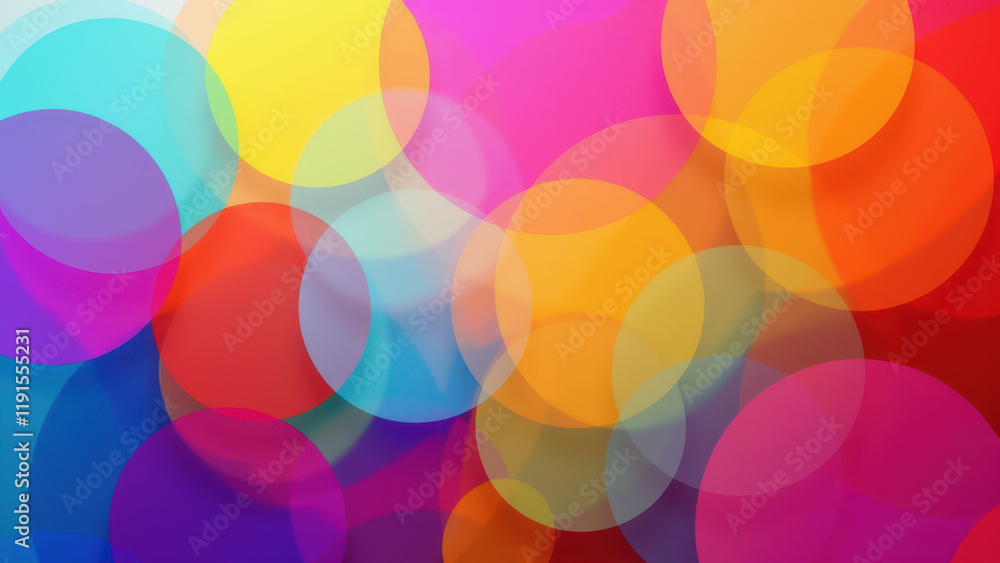 Poster vibrant abstract background with overlapping colored circles.