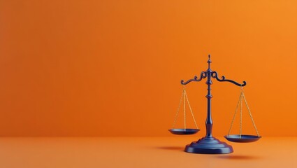 Rich navy blue spiritual aura icon on right. Black justice scale silho