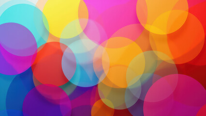 Vibrant abstract background with overlapping colored circles.