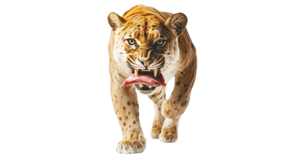 Fierce Wild Cat Carrying Meat - Predatory Animal  on a transparent background
