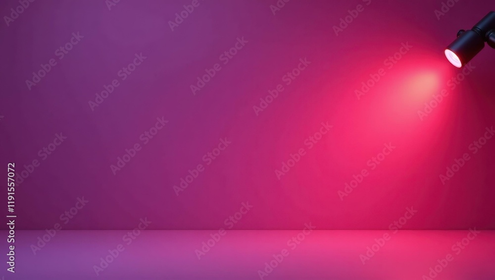 Poster maroon camera flash on left. soft black background. copy space for text, 3d render ai generated desi