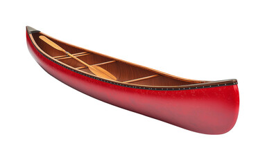 Classic Red Canoe on a White Background Isolated on transparent background