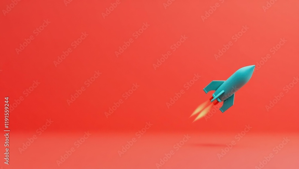 Poster turquoise dumbbell on left. soft coral background. copy space for text, 3d render ai generated desig