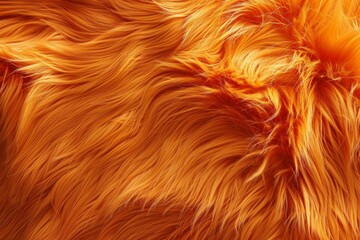 Close up view of wavy orange fur creating a vibrant and textured background