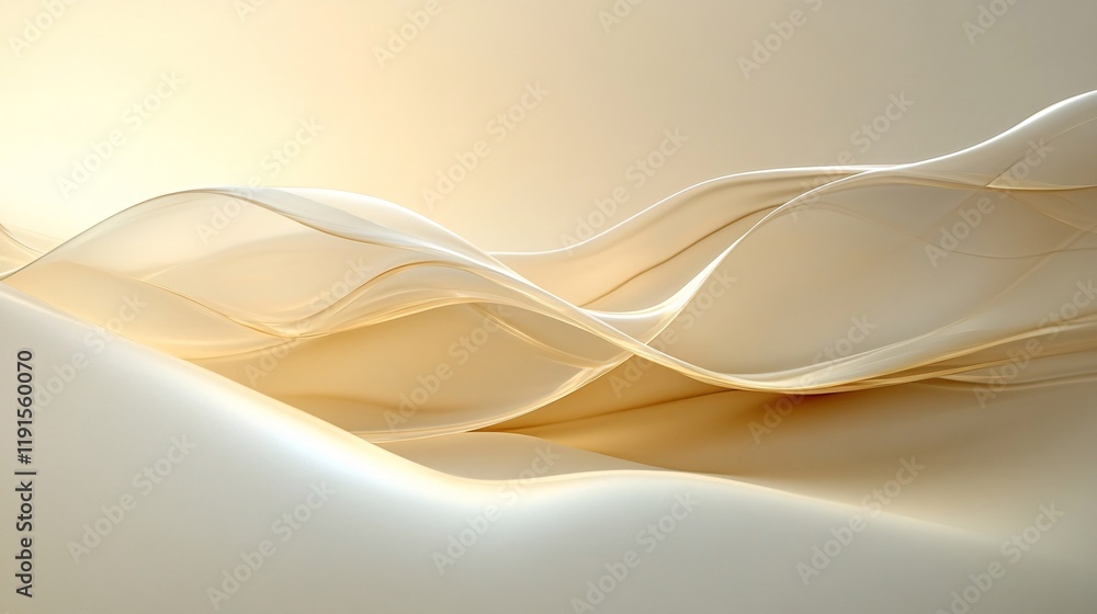 Poster soft translucent waves of fabric create a serene and elegant backdrop