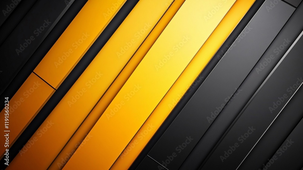 Aufkleber striking black and yellow abstract design with diagonal lines and smooth texture