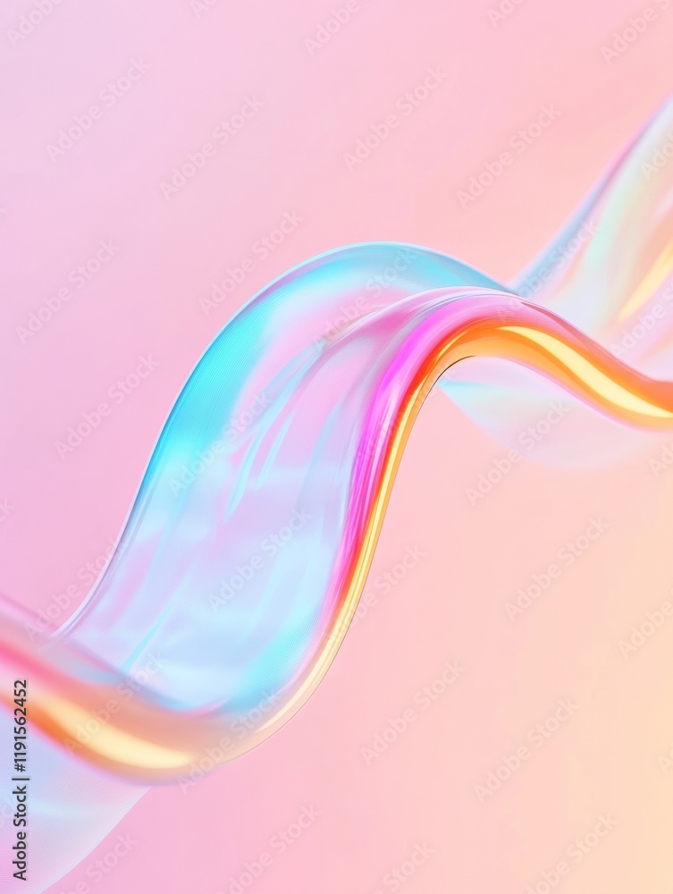 Poster Pastel Wave Light Art Abstract Financial Graph on Gradient Background