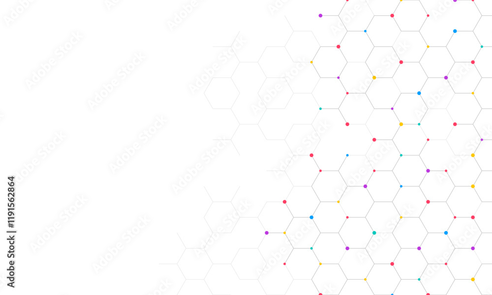 Aufkleber Graphic design element with abstract geometric background of simple hexagon pattern