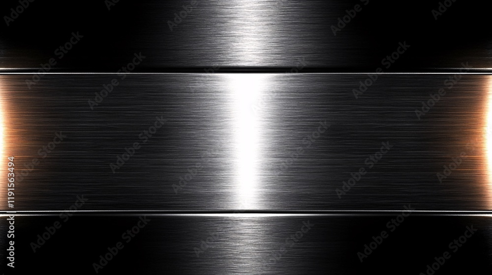 Poster metallic texture with light highlights and dark backdrop for design use