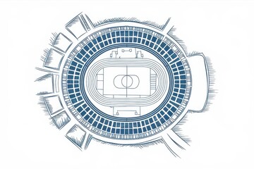 Obraz premium Aerial View of a Large Circular Stadium Design