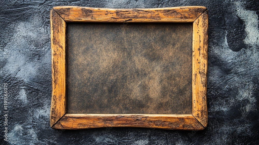 Aufkleber rustic wooden frame with a dark background ready for artwork display