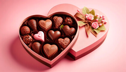 A box of chocolates with a heart on it