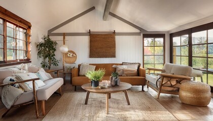 Generated image Farmhouse, country home interior design of modern living room