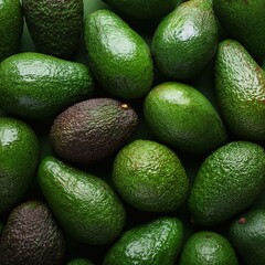Generated image Fresh green avocados texture background placed together in a big pile