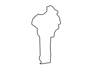 Vector outline Benin icon outline on white background