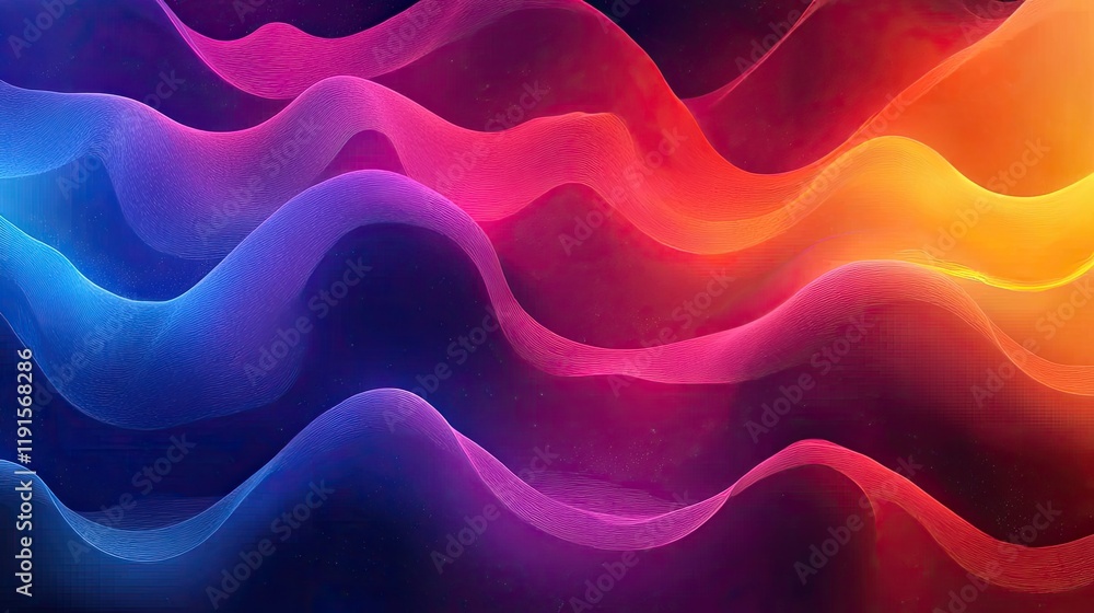 Poster abstract colorful waves flowing gradient design