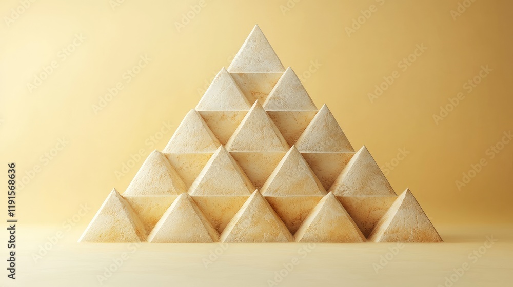 Poster abstract pyramid structure of triangular forms