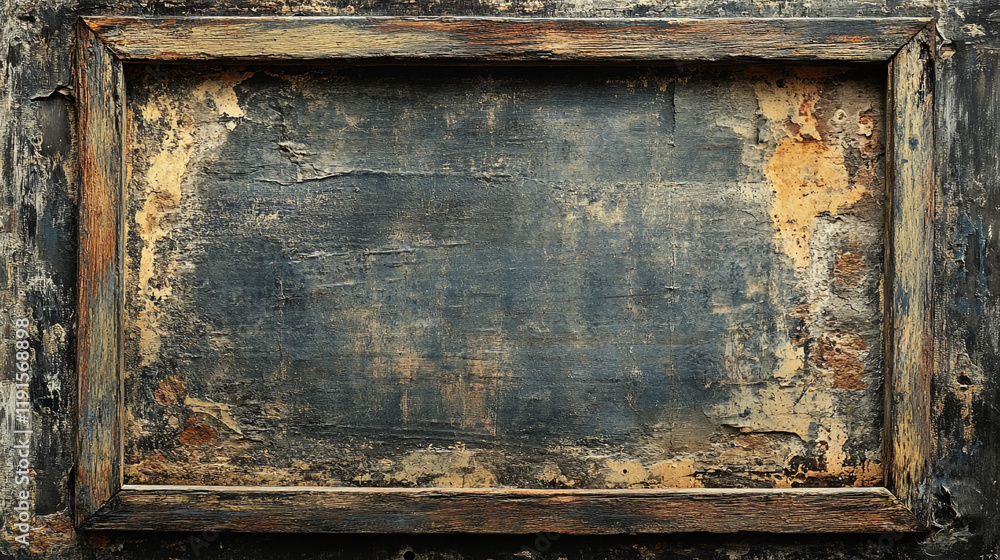 Poster textured wooden frame with a weathered background in an artistic display