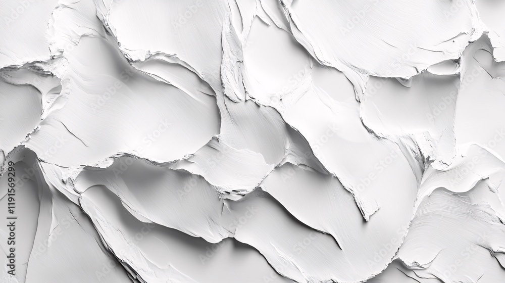Poster textured white surface with layered ripples and abstract patterns in natural light