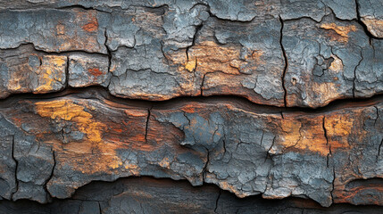 Weathered wooden texture with intricate patterns and colors in natural lighting