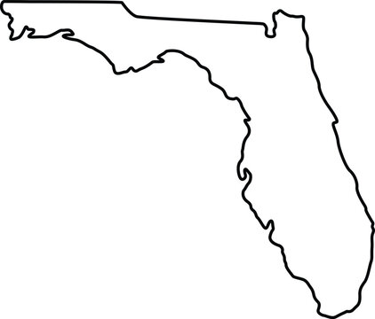 Florida Map Outline Design on a white background