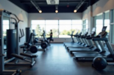 Fototapeta premium Abstract blur fitness gym with equipment for background