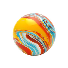 Abstract Colorful Swirling Sphere Bright Vivid Paint Ball 3D Art Red Blue Image White Lines Waves   