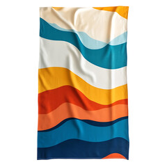 Abstract Wavy Lines Retro Beach Towel Design Colorful Summer Pattern Fabric Texture red art sea blue