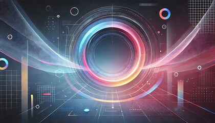 Futuristic abstract gradient background with soft neon hues, smooth transitions, and geometric elements, creating a modern digital aesthetic. Generative AI