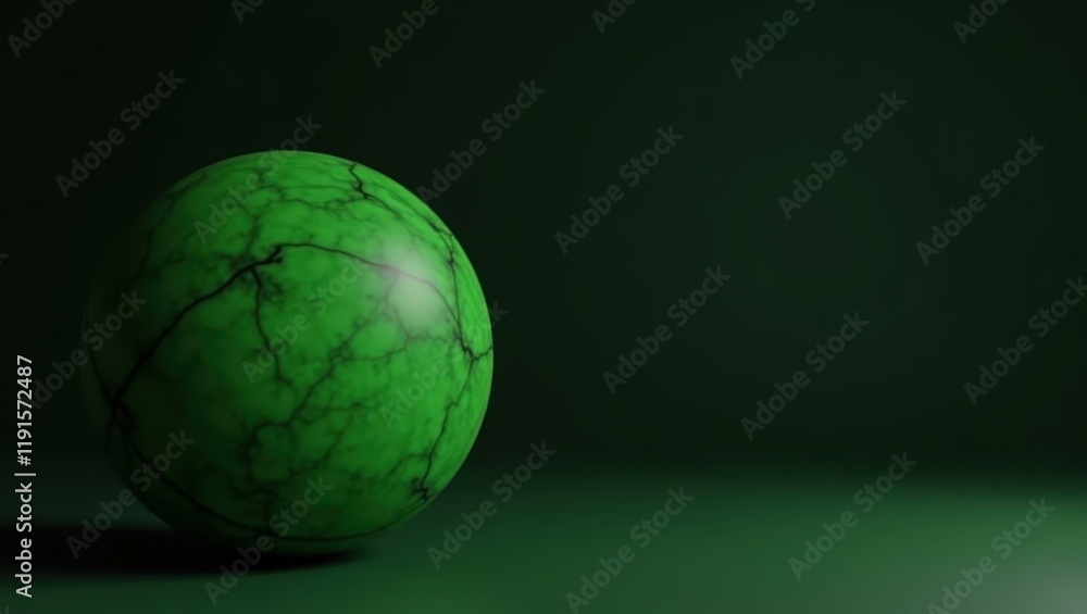 Poster rich green globe on left. soft purple background. copy space for text, 3d render ai generated design
