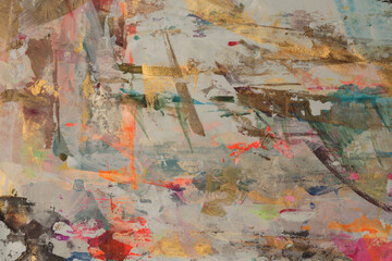 Art hand drawn Oil, Acrylic brush stroke smear blot painting wall. Abstract grain grunge dirty texture color stain background.