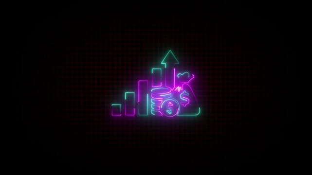 Inflation flat icon animation With Glowing neon line  . Wealth, Savings, Economic trends, Profit margins, Banking services, Quality design element Flat style inflation icon Editable 