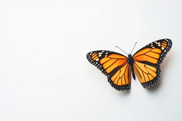 Fototapeta premium Stunning Monarch Butterfly on White Background