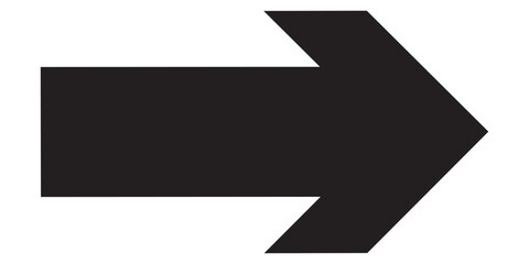 Long arrow. Black arrow pointing right. Black large arrow pointing right. Bold thine long arrow. Vector illustration. Black long arrow icon vector .
