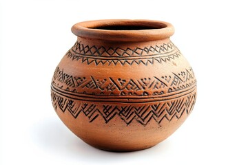Intricate Terracotta Pottery Vessel