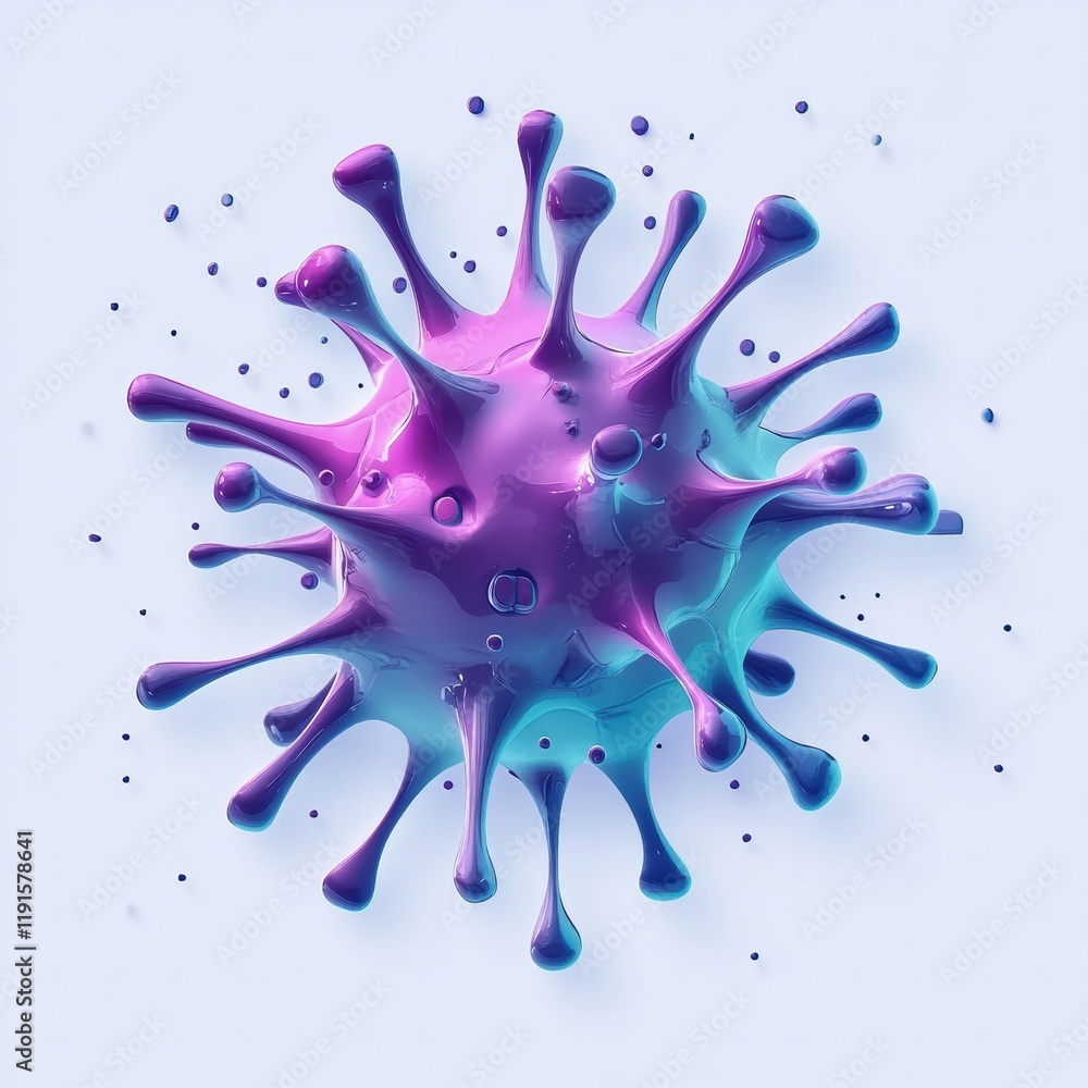 Leinwandbilder graphical representation of a minimalistic virus in vibrant colors on a light background. generative